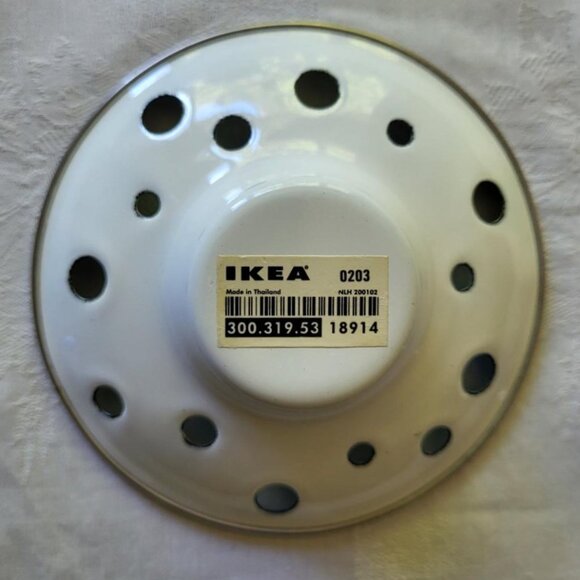 Set of 4 1980'S Ikea EMALJ pattern Enamel Tea Light Candle Holders - Picture 4 of 8